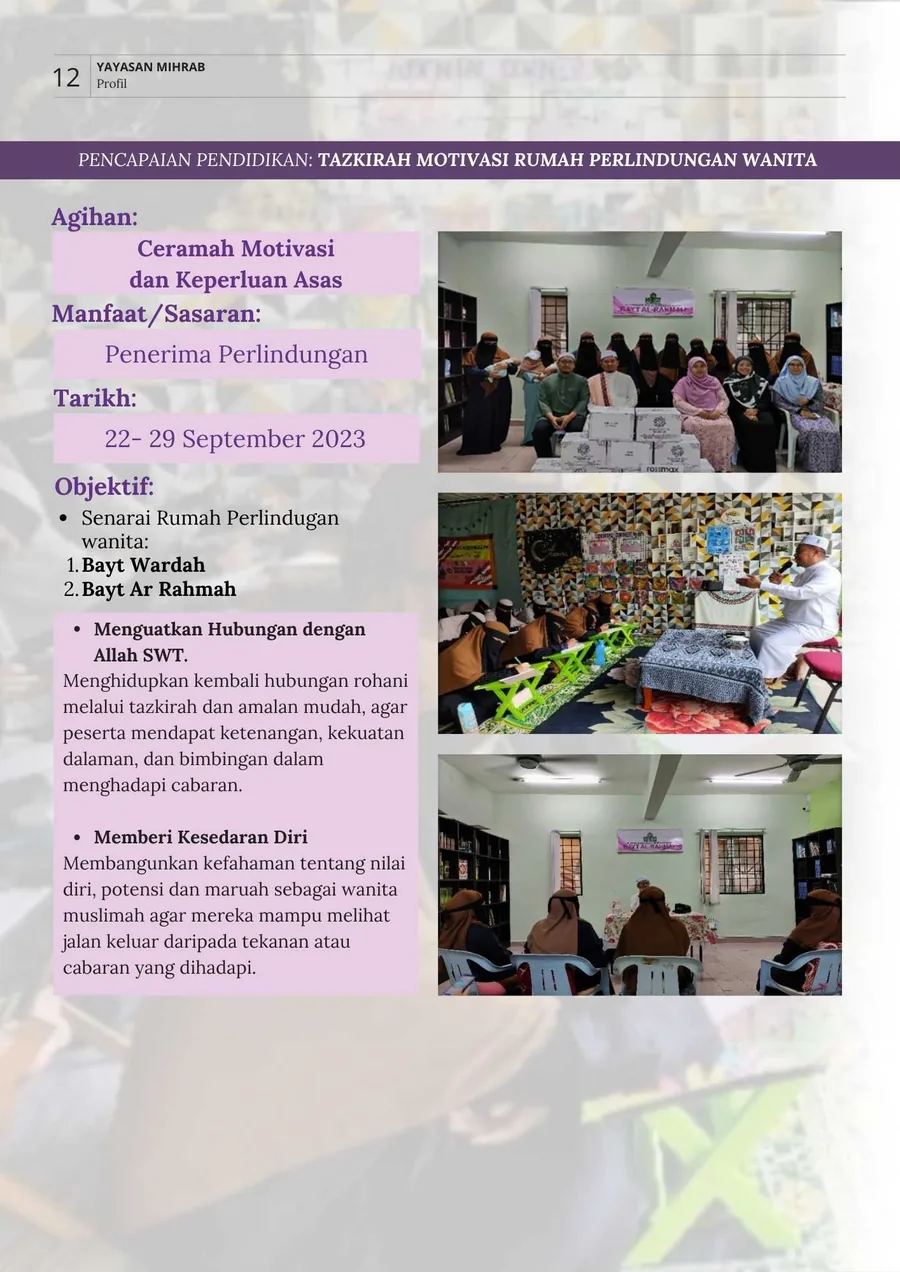 Poster Tazkirah Motivasi Rumah Perlindungan Wanita