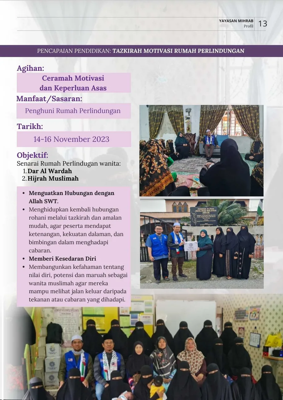 Poster Tazkirah Motivasi Rumah Perlindungan