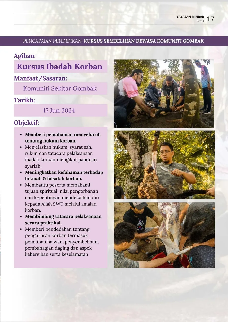 Poster Kursus Sembelihan Dewasa Komuniti Gombak
