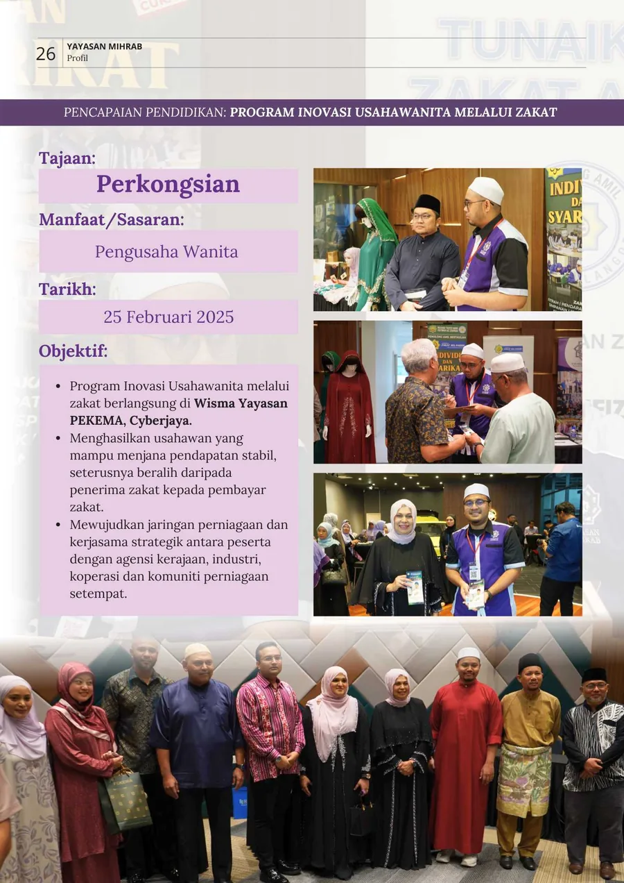 Poster Program Inovasi Usahawanita melalui Zakat