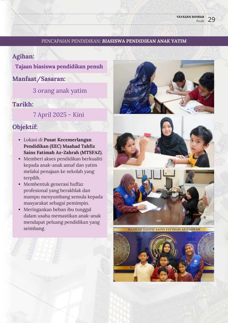 Poster Biasiswa Pendidikan Anak Yatim