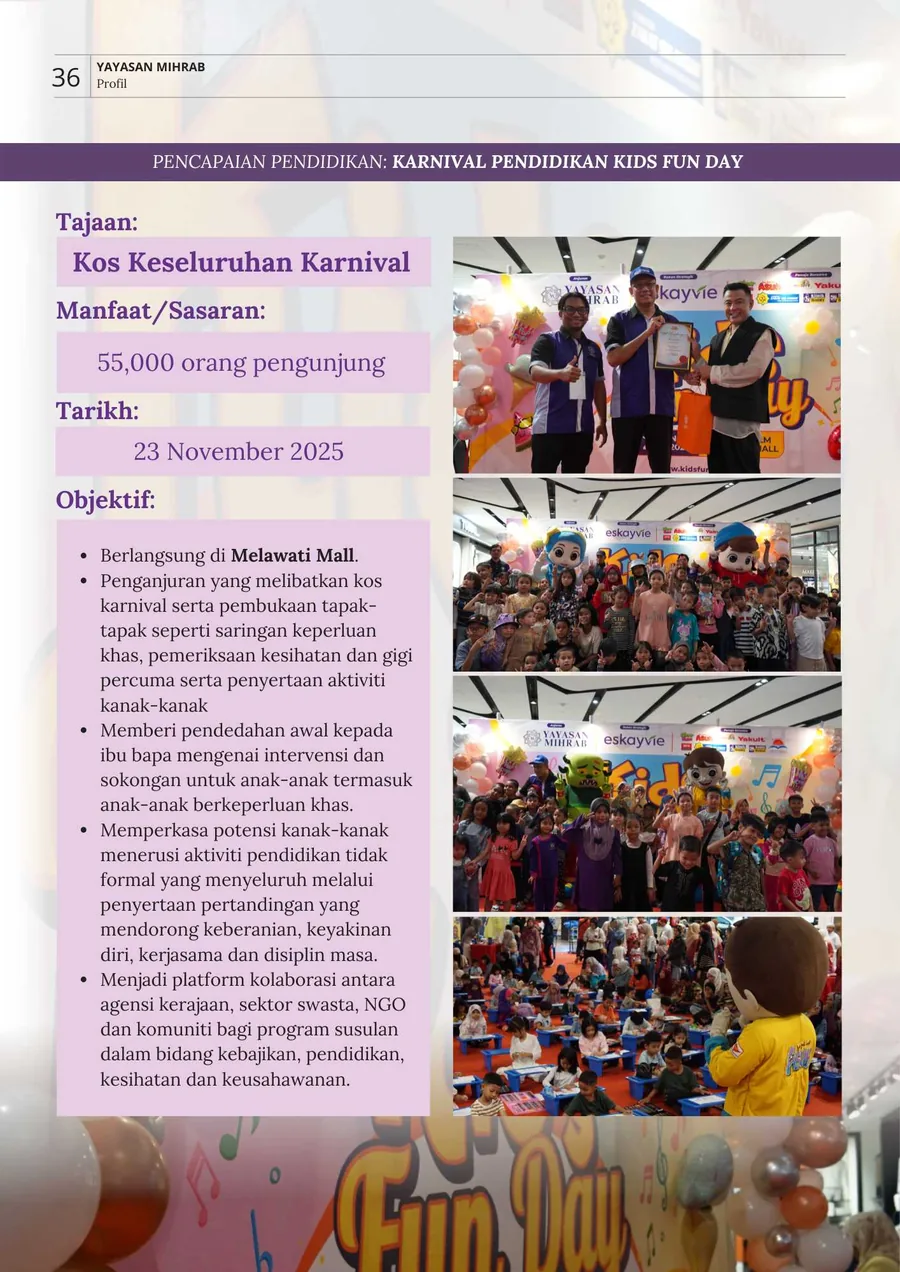 Poster Karnival Pendidikan Kids Fun Day