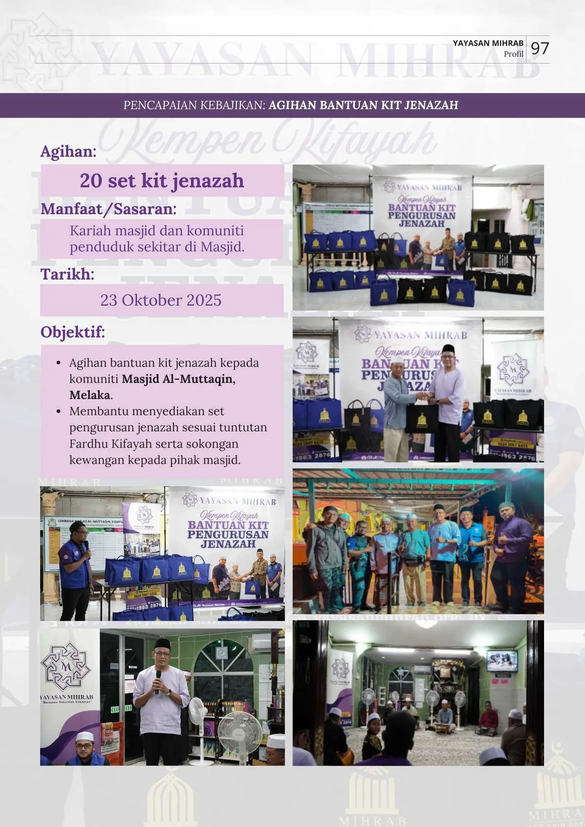 Poster Agihan Bantuan Kit Jenazah Masjid Al-Muttaqin Melaka