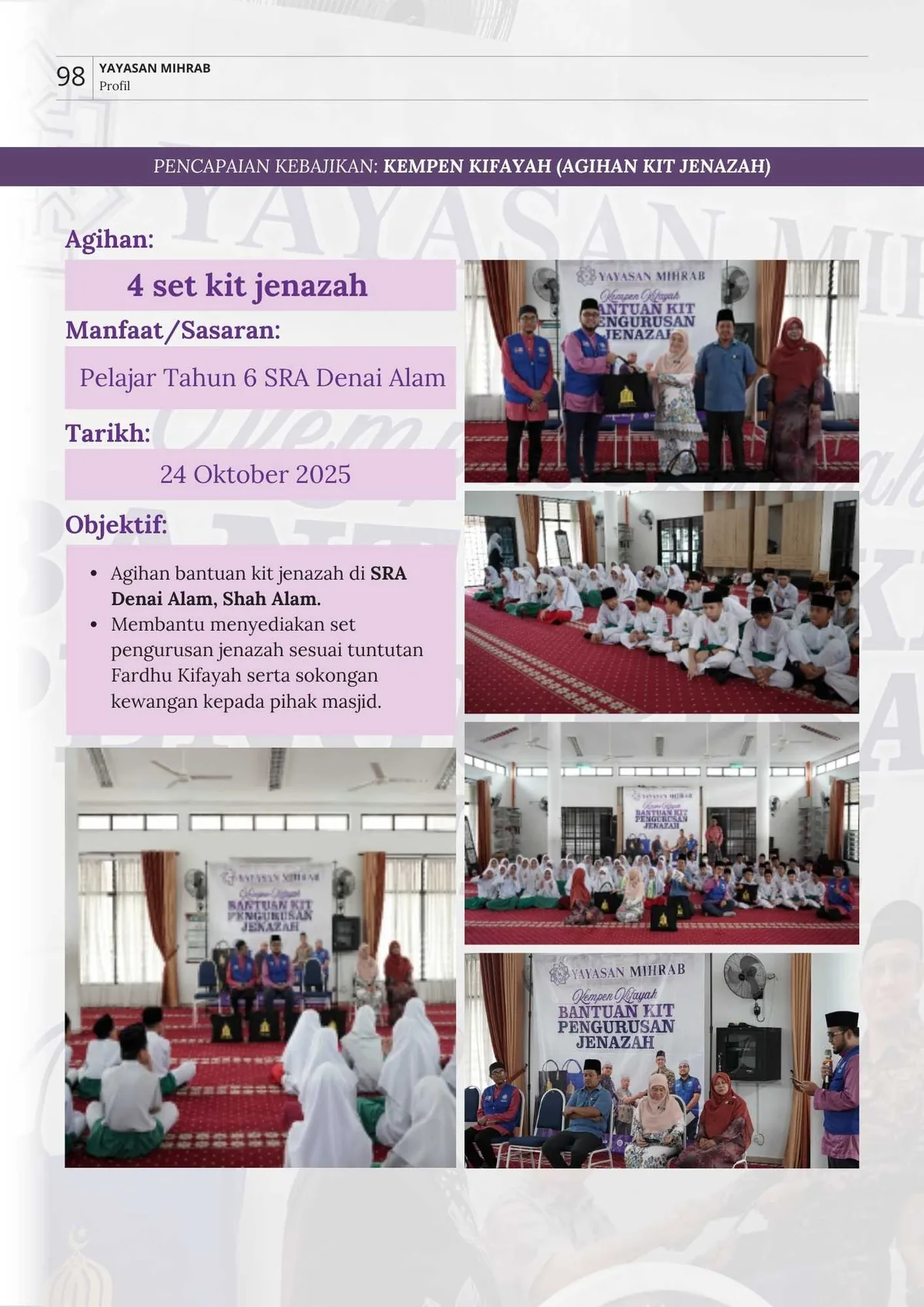 Poster Kempen Kifayah Agihan Kit Jenazah SRA Denai Alam